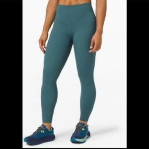 Teal Lululemon Wunder Under Leggings Sz 14